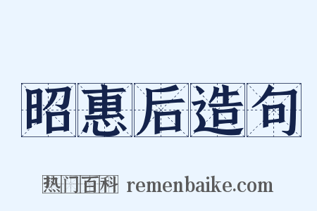 昭惠后造句是什么意思的图片